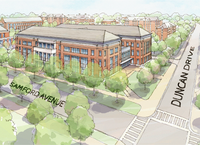 aerial rendering of the new College of Education Building