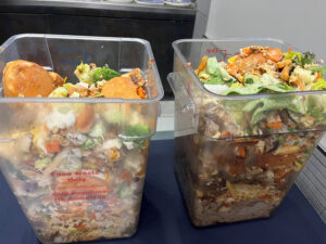 2 buckets of food waste.
