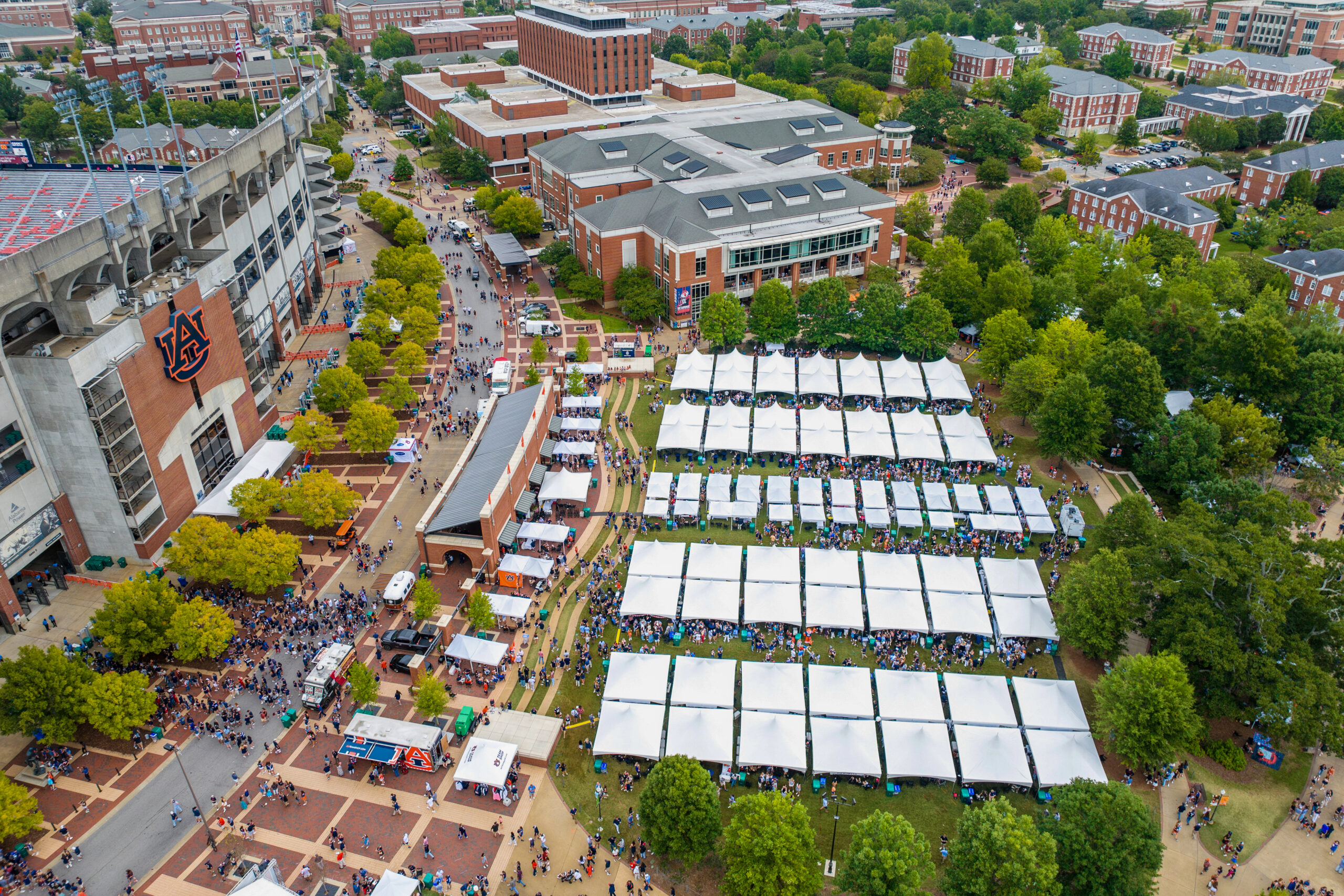 aerial, Auburn vs Samford, drone, Football, game day, Homecoming, tailgate